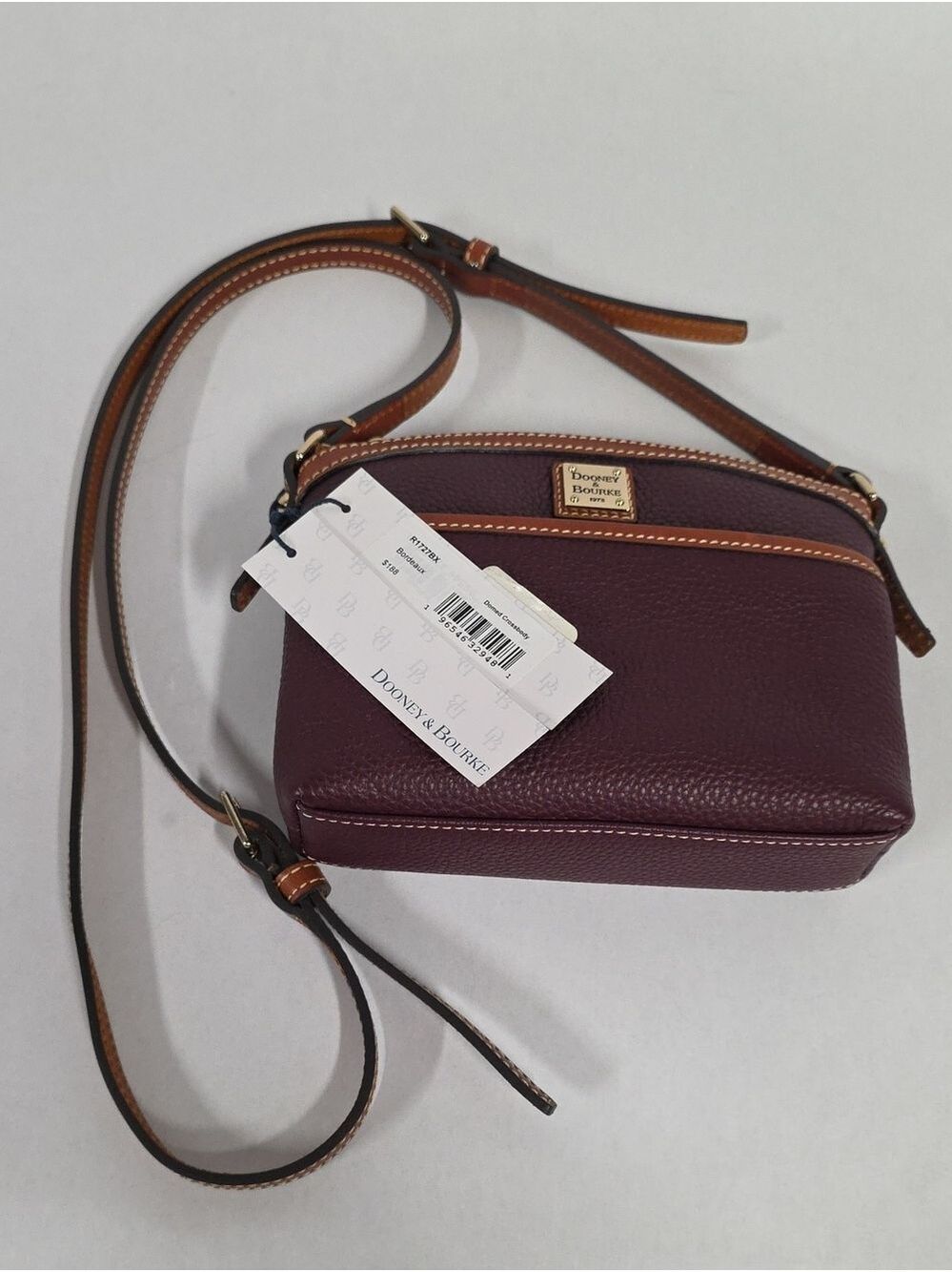 NWT Dooney & Bourke Bordeaux Pebble Grain Domed Leather Crossbody Bag - Picture 3 of 16